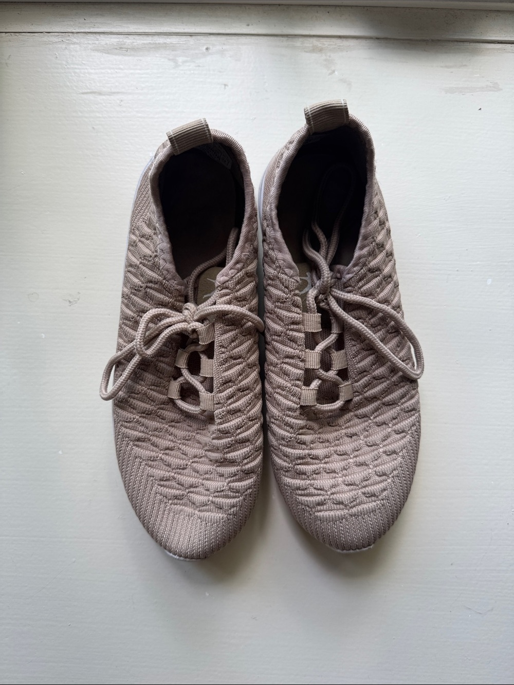 Danskin Knit Lace-Up Casual Sneakers - Taupe